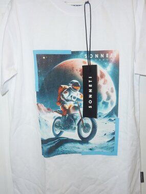 NWT Sonneti London Space Astronaut Motorcycle Graphic Tee Youth Small